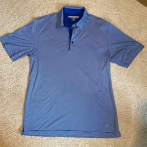 Greg Norman golf polo in blue stripe size M